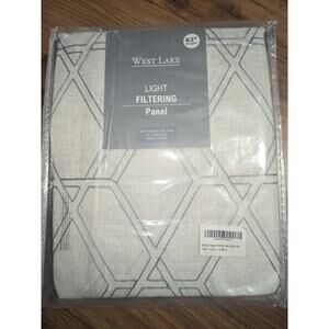 WEST LAKE Beige Gray Semi Sheer Boho Curtain Panels 63 Inch Geometric 40x63x2